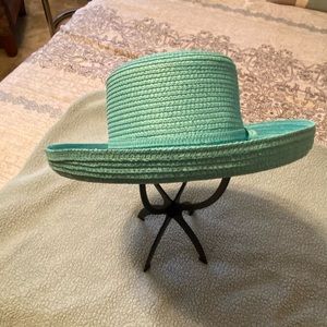 Teal straw hat